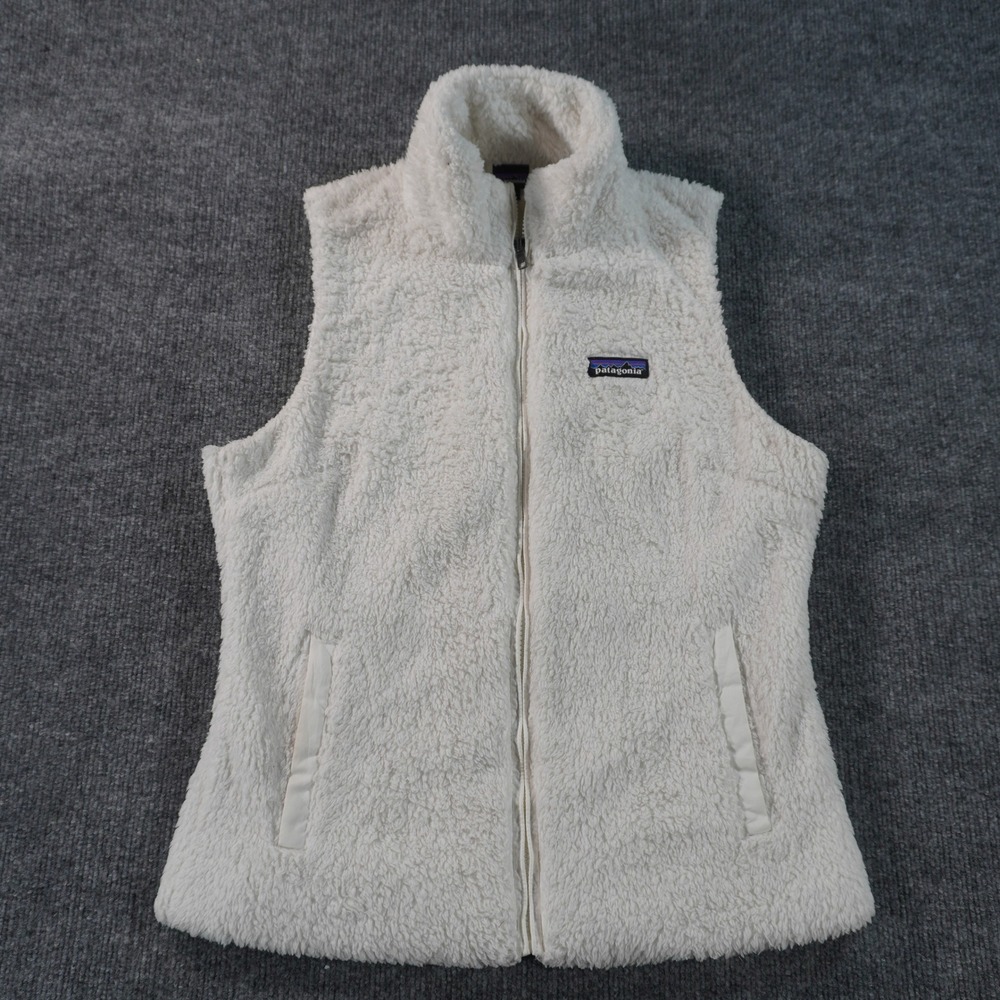 Patagonia Los Gatos Fleece Vest Womens M White Cream Full Zip High Pile Soft